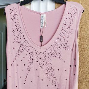 Kische Women's Sleeveless Top purple beaded Sz M